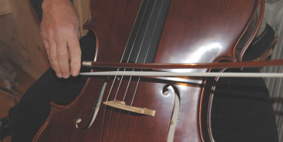testing the cello